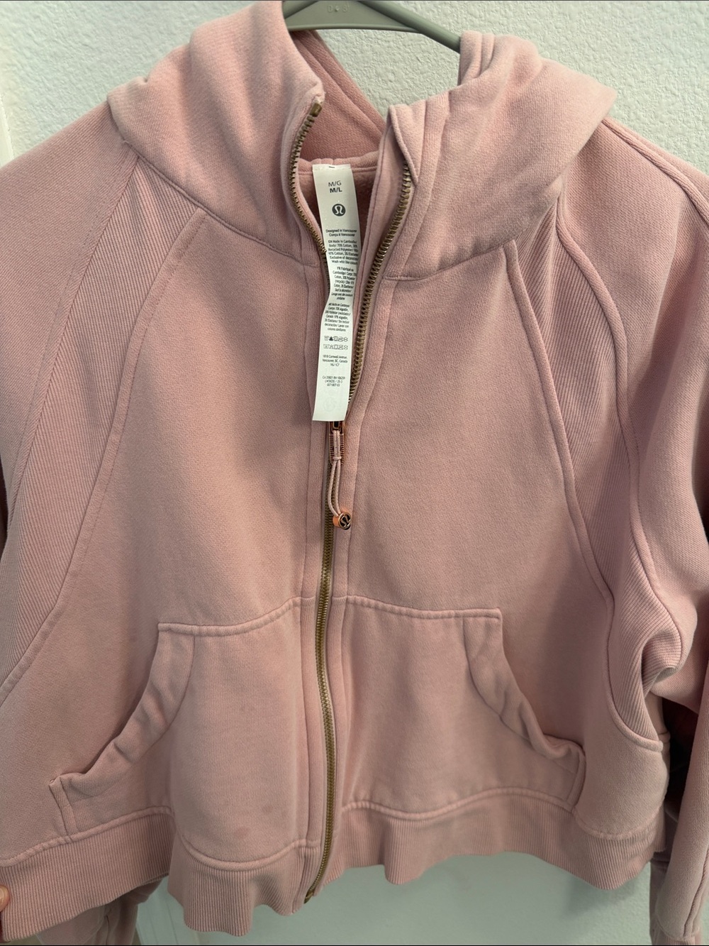 Lululemon Pink Zip-Up Hoodie with Hood
